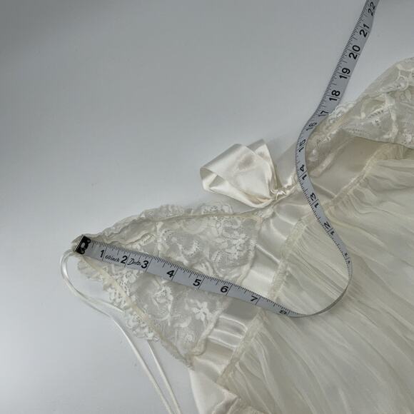 Victoria Secret Lingerie Babydoll Off White Lace Pleated Wireless Bridal XL - Picture 8 of 8